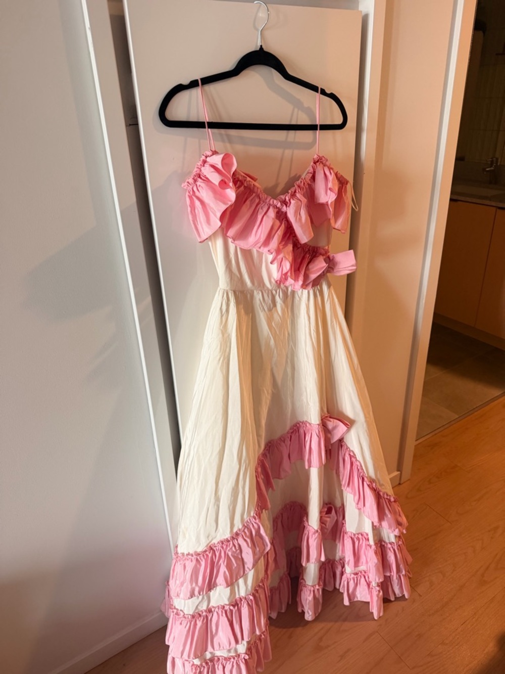 Vintage 1950s poodle ruffle prom dress